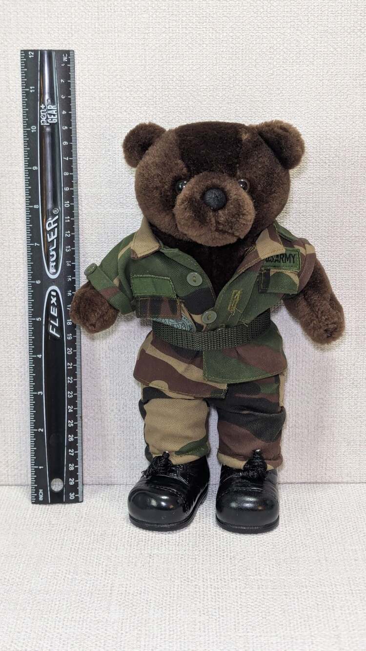 Bear Forces of America U.S. Army Teddy Bear in Woodland Camo Uniform, 10"